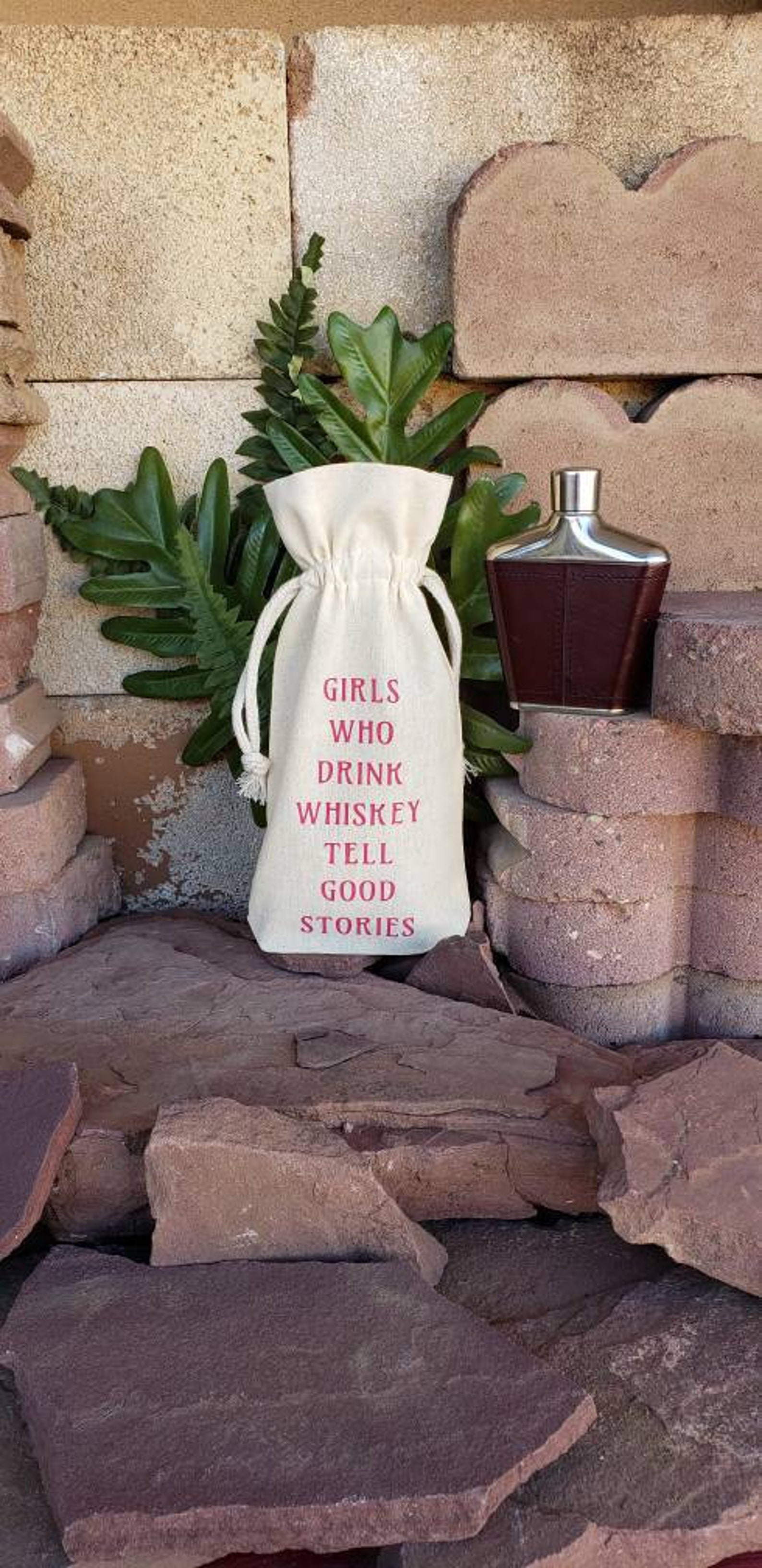 Liquor Bottle Gift Bag Whiskey Bottle Bag Flask Gift Bag Etsy