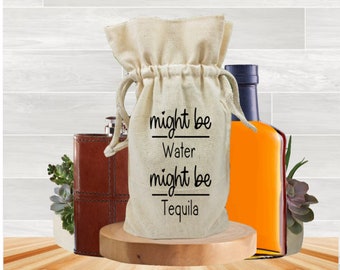 Tequila Bottle Gift Bag, Liquor Lovers Reusable Tote, Adult Drinking Humor, Alcohol Celebration Party Favors, Best Friend Birthday Present