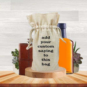 Custom Whiskey Pint Bottle Gift Bag, Pint Size Liquor Sack, Personalized Alcohol Party Favors, We Welcome Profanity, BFF Birthday Present image 1