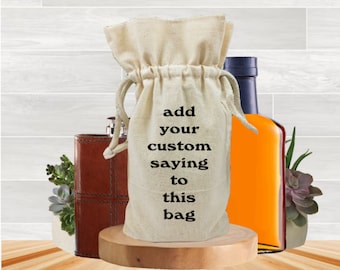 Custom Whiskey Pint Bottle Gift Bag, Pint Size Liquor Sack, Personalized Alcohol Party Favors, We Welcome Profanity, BFF Birthday Present