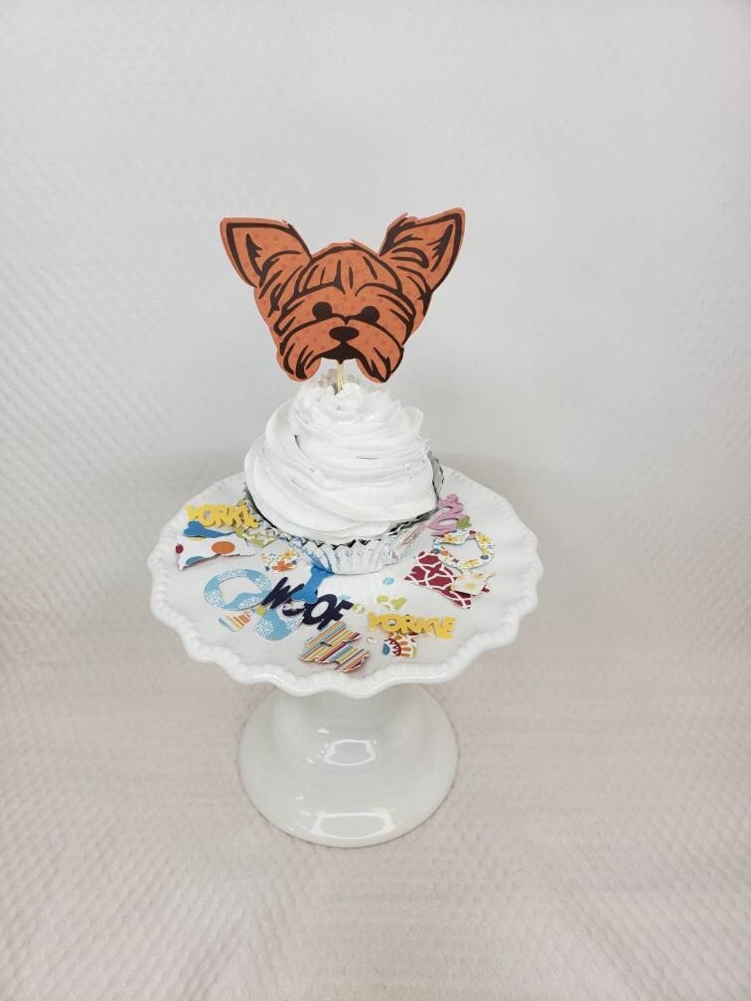 Yorkie Confetti Yorkie Cupcake Topper Dog Party Pack Dog Etsy