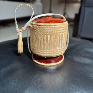 Traditional bamboo Laos rice holder handmade