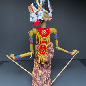 Handmade Indonesian puppet wayang kulit Asian art