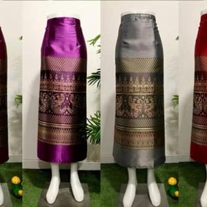Traditional Thai Lao Women’s Sarong Skirt Dress