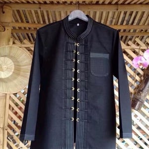 Thai Lao long sleeve Asian button shirt jacket ( male and female)