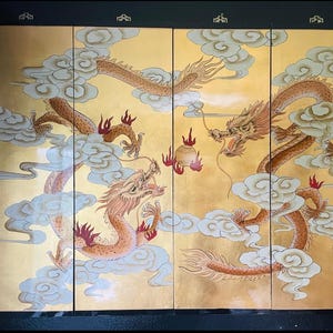 Chinese style dragon wall art hand painted