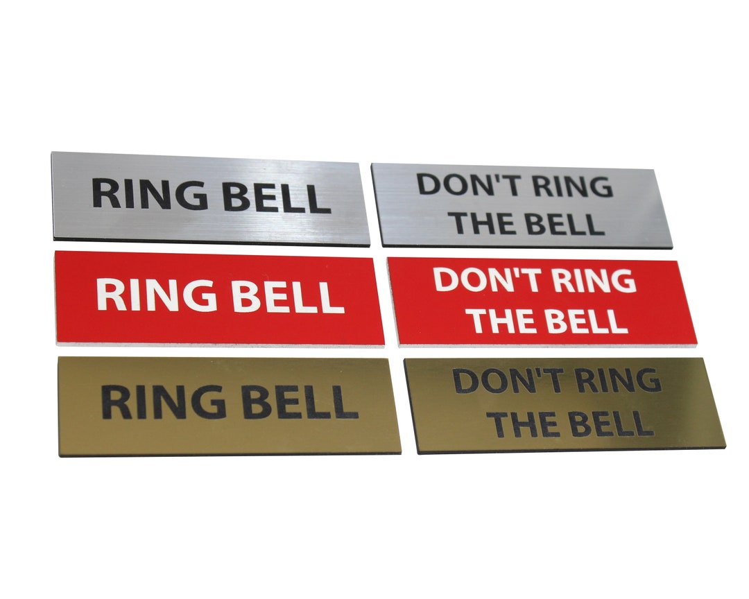 Ring Bell and Dont Ring the Bell Plates Set, Ring Bell Sign, Dont Ring