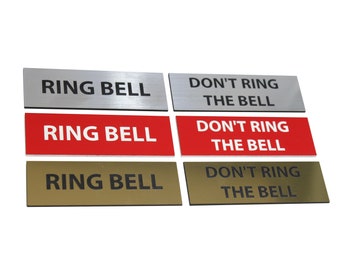 Ring Bell and Don’t Ring the Bell Plates Set, Ring Bell Sign, Don’t Ring the Bell Plates Adhesive Backed High Quality