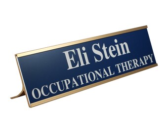 Custom Name Plate | Aluminum Name Plates | Name Plate for Desk | Laser Engraved Name Plates | Silver Black Office Name Plates
