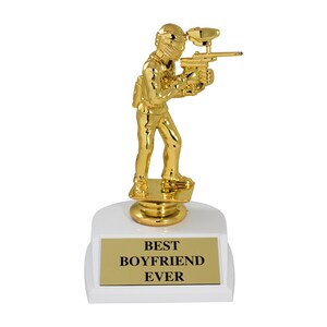 Soldier Boyfriend Trophy, Best Boyfriend Ever, Gold Trophy Statue, Award Trophy, Birthday Gift Trophy, Best Boyfriend Award