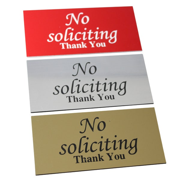 No Soliciting Plate | No Soliciting Signs | No Soliciting Thanks | Door Sign of No Soliciting | Wall Plate Signs | No Soliciting Thanks