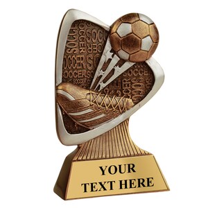 Soccer Triad Resin Award Soccer Trophy Resin Customized Sports Award Premio de Fútbol Grabado Personalizado