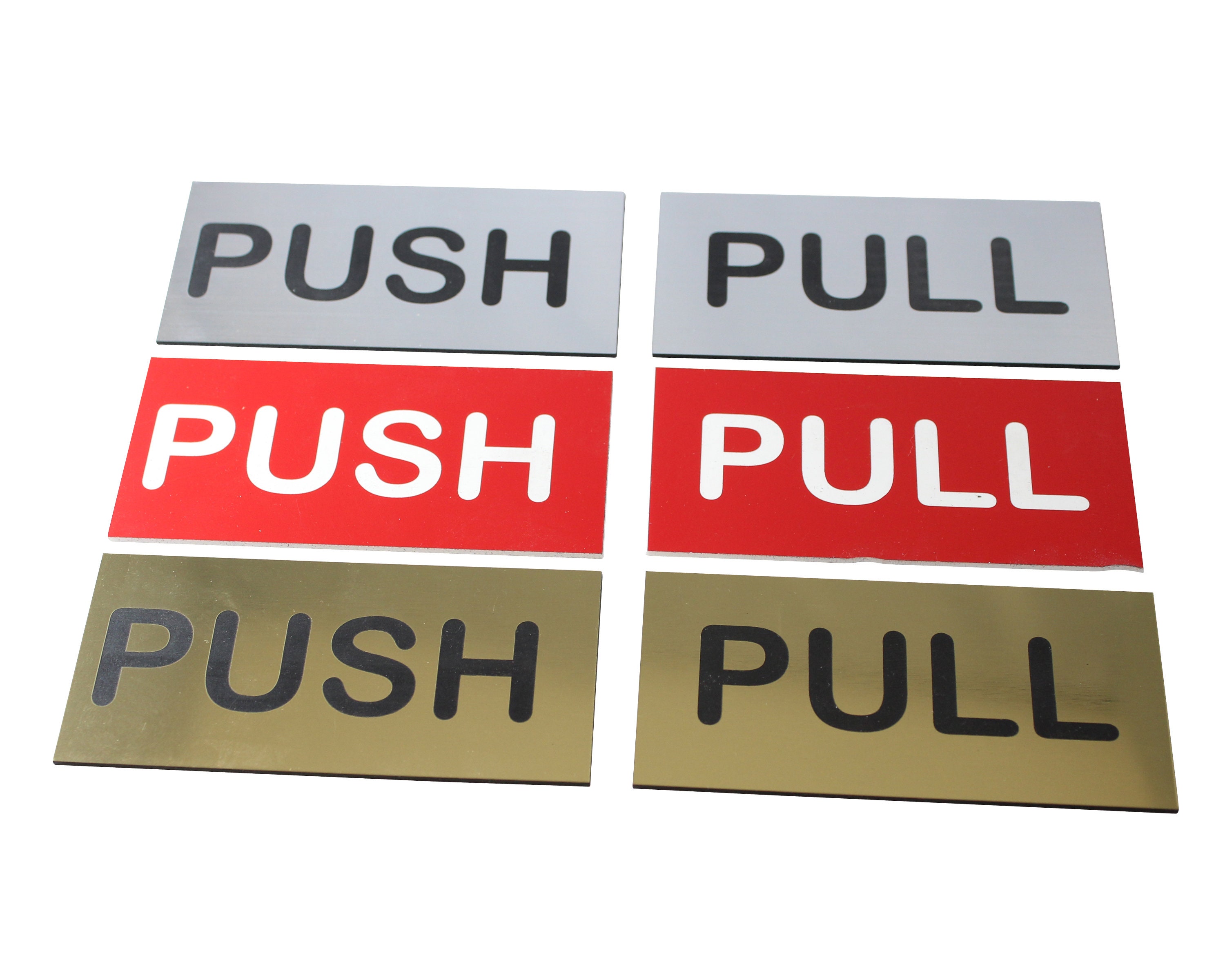 Push Pull Door Plates Set Push Pull Door Signs Push Pull Etsy