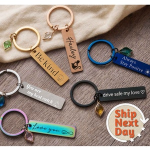 Custom Keychain Personalized Gifts for Her | Best Friend Birthday Gift Engraved Key Chain Boyfriend Valentines Gifts Key Ring Gifts for Mom