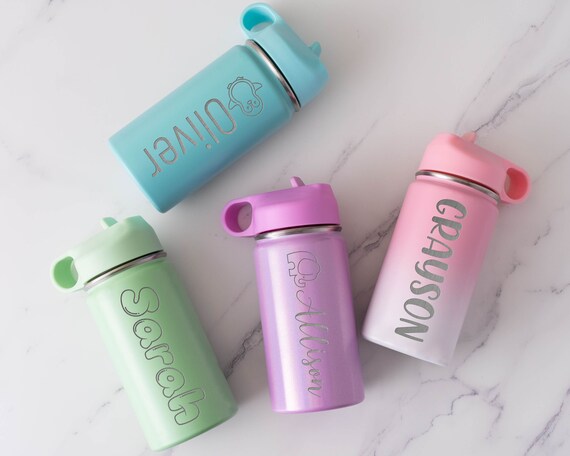 Flower Girl Gift Ideas Engraved Kids Tumbler | Birthday Gifts for Kids Boys Girls | Easter Gifts for Kids 12 oz Custom Name Water Bottle