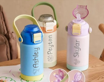Personalized Kids Water Bottle, Valentines Gift for Kids, Kindergarten Graduation Gift, Custom Name Tumbler