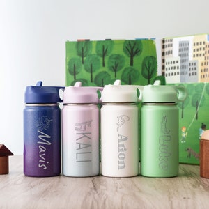 Personalized Gifts for Little Boy Girl Name Water Bottle Custom Engraved Kids Cup 12 oz Stainless Steel Kids Wedding Gift for Child image 10