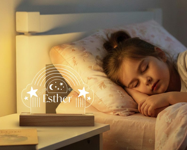 Lámpara de noche personalizada para bebé: decoración personalizada para la habitación infantil.