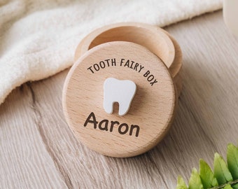 Custom Wooden Box Baby Girl Gift Tooth Fairy Box | Tooth Fairy Pillow 1st Birthday Gift | Engraved Wood Box Keepsake Personalized Baby Gifts