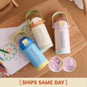 Borraccia personalizzata per bambini: bicchiere in acciaio inossidabile, bomboniera con nome personalizzato [W+R]