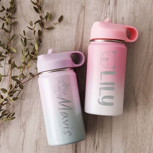 Personalized Gifts for Little Boy Girl Name Water Bottle Custom Engraved Kids Cup 12 oz Stainless Steel Kids Wedding Gift for Child image 7