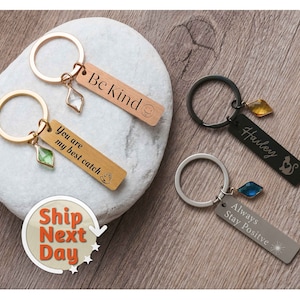 Custom Metal Engraved Keychain, Graduation Gift for Him, Personalized Couple Gifts for Her, Drive Safe Keychain, Best Friend Gift WKN