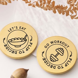 Personalized Decision Coin, Engraved Flip Coin for Couples, Fun Anniversary Gift for Him, Date Night Challenge Coins Valentine&#39;s Day Gifts