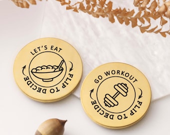 Personalized Decision Coin: Engraved Flip Coin, Fun Gift