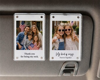 Custom Photo Car Visor Clip, Drive Safe Visor Clip, Acrylic Car Accessories, Custom Photo Clip, Gift for Husband, Gift For Dad [N]