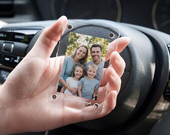Custom Photo Car Visor Clip, Drive Safe Visor Clip, Acrylic Car Accessories, Custom Photo Clip, Gift for Husband, Gift For Dad [N]