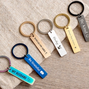 Custom Keychain Personalized Gifts for Her Best Friend Birthday Gift Engraved Key Chain Boyfriend Valentines Gifts Key Ring Gifts for Mom image 8