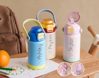 Personalized Kids Water Bottle, Valentines Gift for Kids, Kindergarten Graduation Gift, Custom Name Tumbler