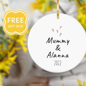 First Mom Mother&#39;s Day Gift for Her | Gift for New Mom | Personalized Ornament | Custom Ceramic Keepsake | Hanging Decor