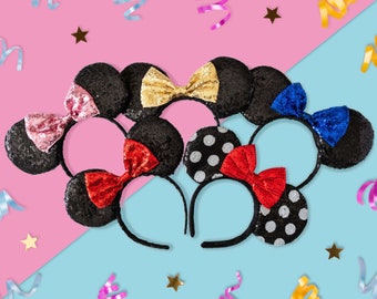 Blue Sequin Mouse Ears | Birthday Gifts for Her | Princess Ears headband | Magic Mouse Sequin Headband Ears |Gifts for Kids |Cosplay Costume