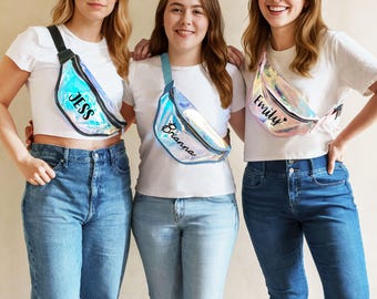 Personalized Fanny Pack Bachelorette Party Favors, Bridal Party Bridesmaid Gift Bride Squad, Clear Waist Bag, Clear Stadium Bag Purse