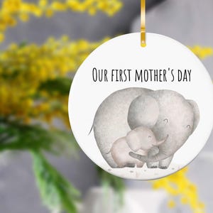 First Mom Mother&#39;s Day Gift for her| Gift for New Mom | Personalized Ornament | Custom Ceramic Keepsake | Hanging Decor