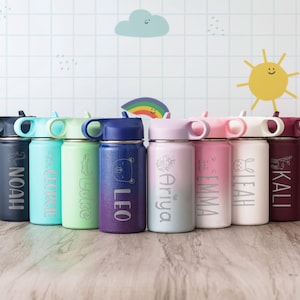 Personalized Kids Water Bottle: Custom Animal Tumbler, School Supplies