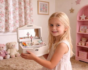 Personalized Musical Ballerina Jewelry Box | Custom Name Keepsake Organizer