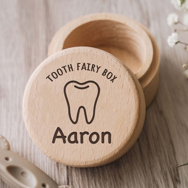 Personalized Baby Gift Tooth Fairy Pillow | Tooth Fairy Box 1st Birthday Gift | Custom Wooden Box Baby Girl Gift Engraved Wood Box Keepsake