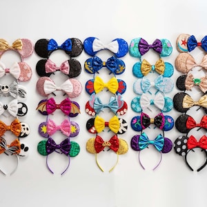Classic Red Mouse Ears, Birthday Gifts for Her, Princess Ears headband, Magic Mouse Sequin Headband Ears, Holliday Easter Gifts for Kids