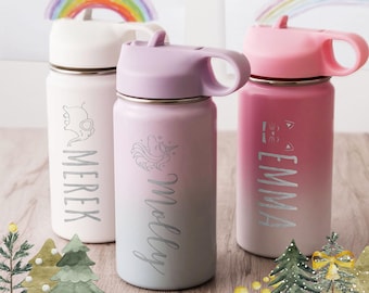 Personalized Water Bottle Gifts for Kid, Back To School Custom Toddler Cups Kids Tumbler, Stainless Steel Water Bottle Birthday Party Favors