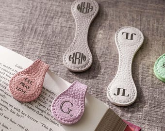 Personalized Leather Magnetic Bookmark: Book Lover Gift