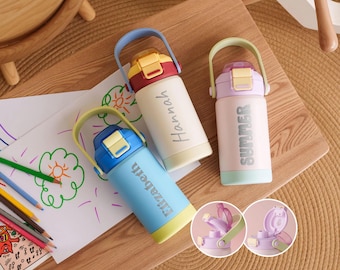 Personalized Kids Water Bottle: Stainless Steel Tumbler, Custom Name Party Favors
