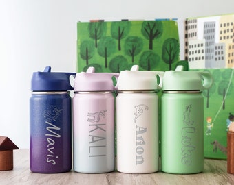 Flower Girl Gift Ideas Engraved Kids Tumbler | Birthday Gifts for Kids Boys Girls | Wedding Kids Gifts  12 oz Custom Name Water Bottle