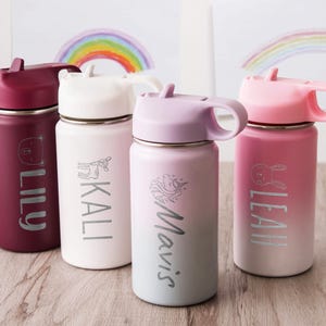 Back To School Supplies Personalized Water Bottles, First Birthday Gifts for Kids Toddlers, Kids Tumbler Custom Name Cup, Kids Party Favors