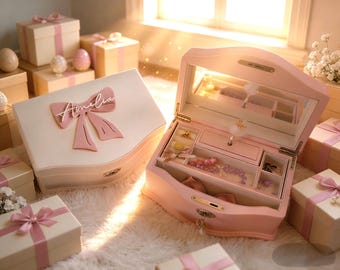 Personalized Girls Jewelry Boxes, Custom Jewelry Box, Musical Ballerina Jewelry Box for Girl, First Jewelry Box with Music Gifts for Her