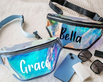 Personalized Fanny Pack | Holographic Belt Bags | Bridesmaid Gifts Bags | Custom Bum Bag | Festival Waist Bag | Bachelorette Party Bag