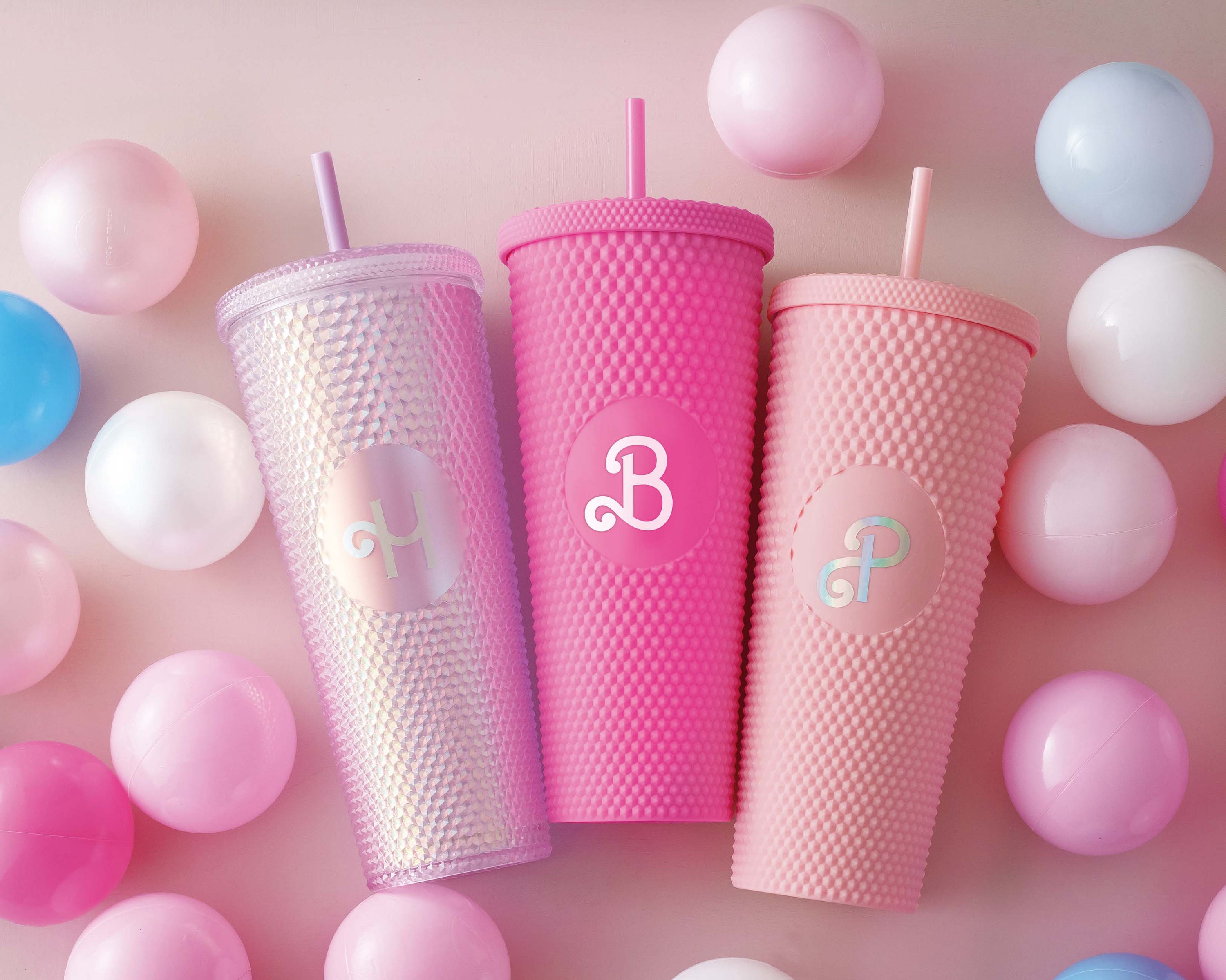 Starbucks Vaso Venti con tachuelas Spring Pink Jelly 2023 de 24 onzas con  pajita