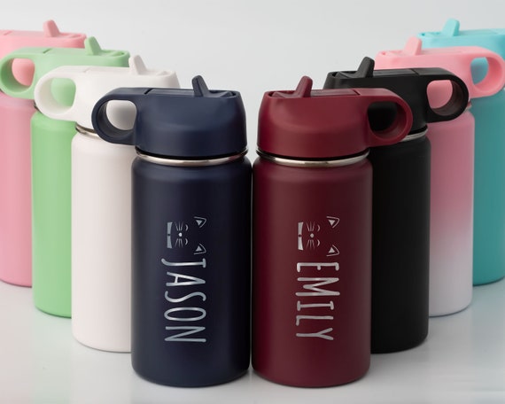 Personalized Gifts for Little Boy Girl Name Water Bottle | Custom Engraved Kids Cup 12 oz Stainless Steel | Easter Gifts for Kids Child