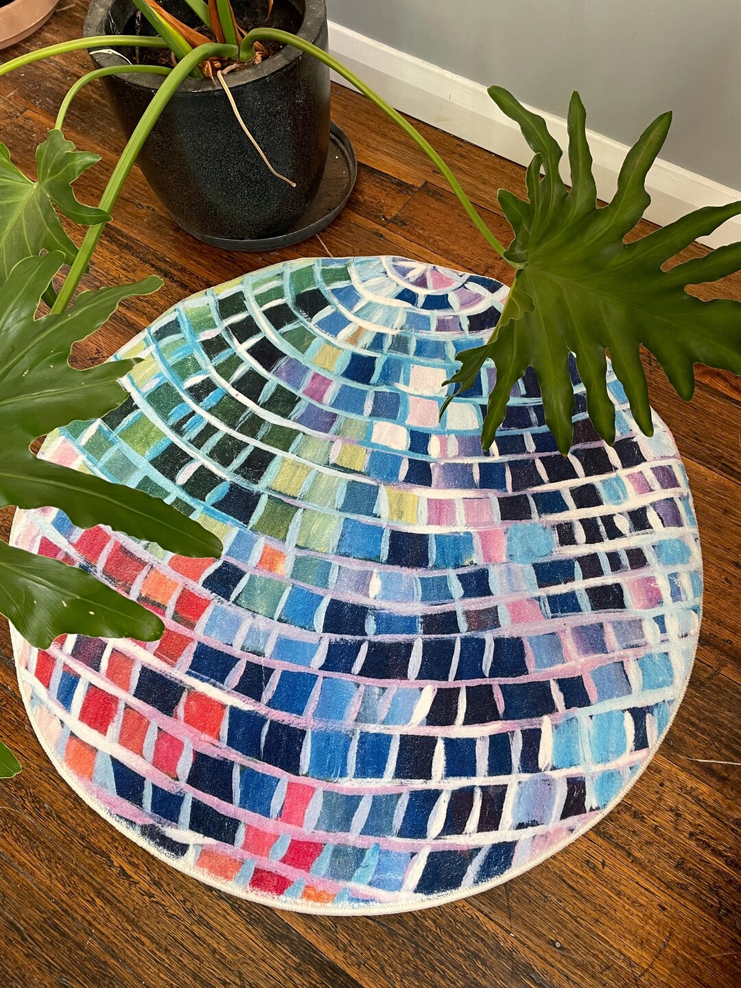 Disco Ball Multicolour Colourful Floor Rug | Acrylic Cashmere Polyester ...